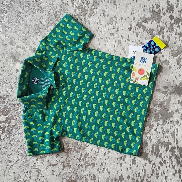 Kickee Kids Polo Shirt Tree Print NWT SzXS 5/6 - Picture 1 of 3